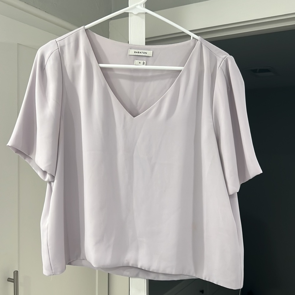Aritzia Babton cropped short sleeve shirt